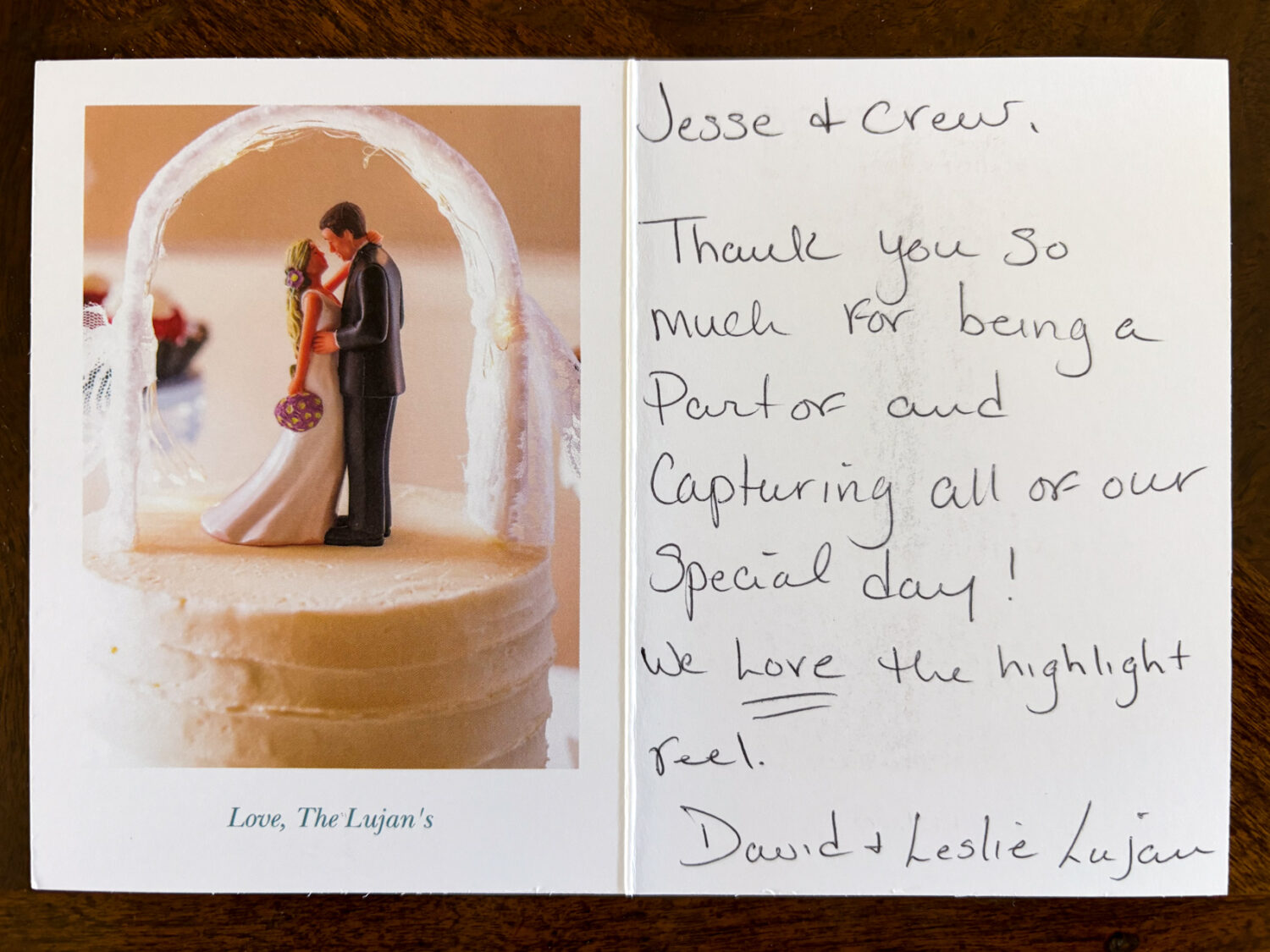 Wedding client review